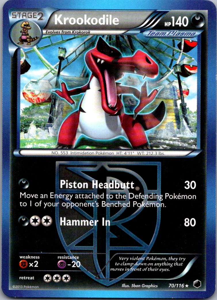 Krookodile (Team Plasma) Rare Plasma Freeze 70/116 NM