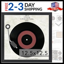 Wood Vinyl Record Frame for the Wall, Display 12.5x12.5 Album Cover and 12x12...