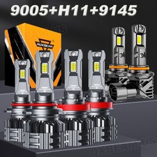 Auxbeam 9005h119145 Canbus Led Headlights High Low Fog Bulbs 6500k 240000lm