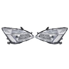 Labwork Pair Headlights For Honda Accord Sedancoupe 2003-2007 Chrome Clear Side