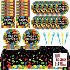 Building Blocks Birthday Party Supplies Paper Plates Napkins Colorful
