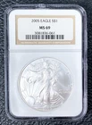 2005 American Silver Eagle S$1 NGC MS69 Classic Brown Label SLABBED & GRADED!