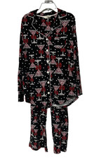 Soma Pajama Set Embraceable Soiree Size S Short Martini Glass Holiday New Years