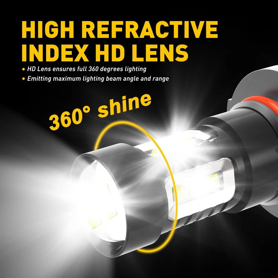 LED Fog Light Bulb H10 9145 9140 White for Ford F150 F250 F350 2005-2021 2/10x - Image 4 of 4