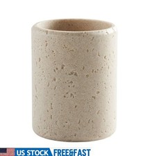 Faux Stone Toothbrush Holder Compact Organizer Durable Resin Bathroom Accessory