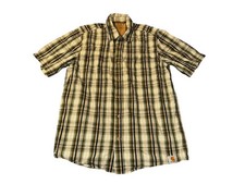 Vintage Carhartt Men's Plaid S/S Button Front Shirt Size L Large Relaxed Fit