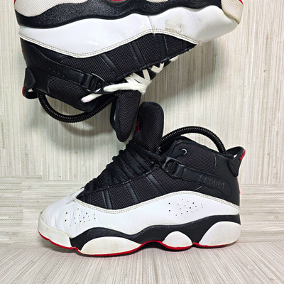 Jordan Air Jordan 6 Rings 323432-067 Black White Red Lace Up Youth US 3Y