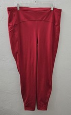 Lululemon Women  s Size 18 Red Leggings Back Pocket Athletic Logo 28.5" Inseam