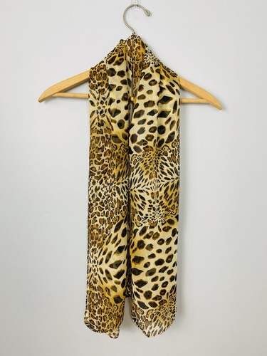 Leopard Print Women's Fashion Scarf, Lightweight Animal Print Scarf