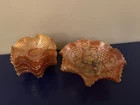 Vintage Carnival Glass Five Berry Bowls With Matching Serving Bowl