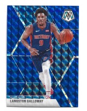 /99 Blue Prizm 2019-20 Panini Mosaic Langston Galloway #47 Detroit Pistons NBA