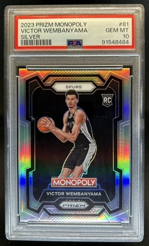 2023-24 Panini Prizm Monopoly Victor Wembanyama RC Silver #81 Spurs PSA 10
