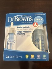 D.R. Brown Bottles Blue 4 0z 6 Count Natural Flow 120 ml