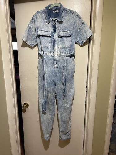 Urban Bliss Acid wash Denim Aviator Jumpsuit