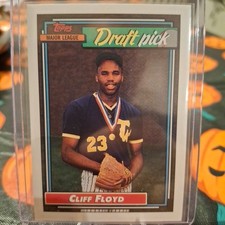 1992 TOPPS DRAFT PICK CLIFF FLOYD ROOKIE CARD #186. rookie card picture