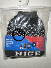 Vibrant Life Black Naughty or Nice Dog Sweater (Size XS) 5-10 LBS