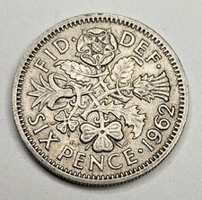 1962 Great Britain 6 Six Pence - British Coin - Copper Nickel - World Coin - UK