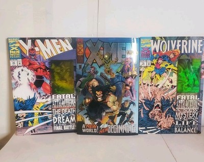 X-Men & Wolverine Comic Lot (6)   Fatal Attractions Foil Covers + Phalanx...