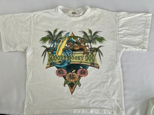 Vtg 90s Scooby Doo Hawaiian Surf Kids Sz XL Cartoon Network Promo T-shirt White