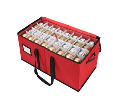 Sattiyrch Christmas Ornament Storage Box,8 128 pcs-2.36in with Trays, Red