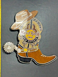 Hard Rock Cafe San Antonio Hat Spinning Spur Cowboy Boot Pin Limited Edition New