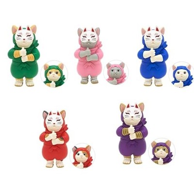 Kitan Club Ninja Cat x Complete Set of 5 Gachapon Capsule Toys