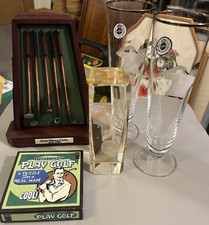 Lovely Collection Of Golf Ephemera Nice Gift Idea, Glasses, Ornaments Etc