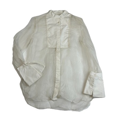 Equipment Femme Top Womens Small Ivory Sheer Blouse Career Flaw