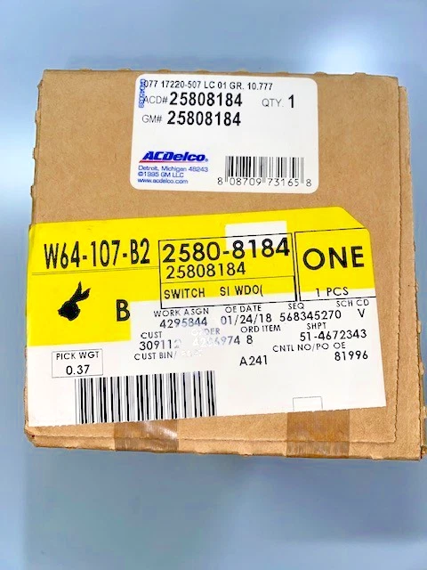 Interruptor de ventana original Chevrolet Equinox 2007-2008, pieza nueva OEM, P/N 25808184 Foto 4 de 4