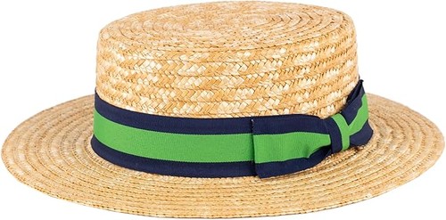 Classic Straw Boater Hat Handmade from Natural Straw