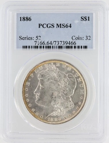 1886 Morgan Silver Dollar PCGS MS64 S$1 Philadelphia Minted No Reserve