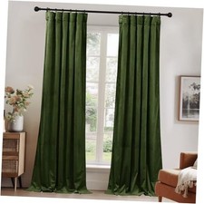100 Blackout Green Curtains 96 inches 52"W x 96"L Pack of 2 Moss Green