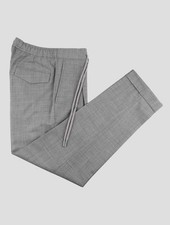 NEW BARBA NAPOLI GRAY PL WOOL EA PANTS US 40 - EU 56 BP1