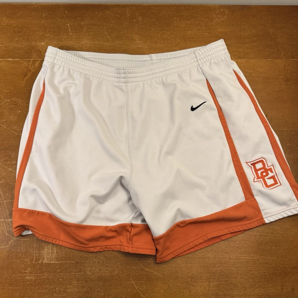 VINTAGE Bowling Green State Falcons Shorts Mens 3XL White Team Issued Nike - Image 2 of 4
