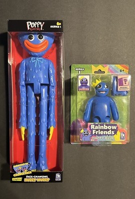 Poppy Playtime Series 1 Face-Changing Huggy Wuggy Deluxe 12  Figure + Happy Blue