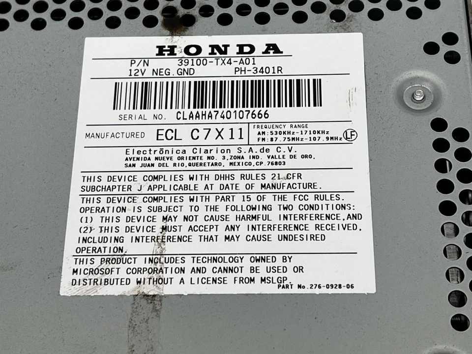 Receptor de audio Acura RDX 2013-2018 3,5 L AWD 89 K -base- 63138 Foto 2 de 4