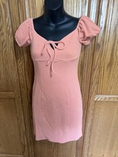 BCBGeneration Women's Puff Sleeve Mini Dress, Papaya, XS (US 2) NWT