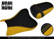 ADATTO PER SUZUKI GSXR 600 750 08-10 SET COPRISEDILI VINILE IMPUGNATURA PERSONALIZZATA NERO E GIALLO