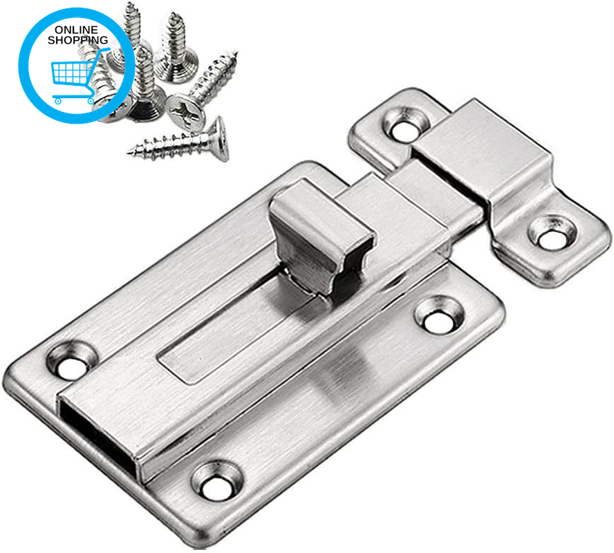Door Lock Gate Bolt 3"" Stainless Steel Door Latch Gate Latch Sliding Bolts for B