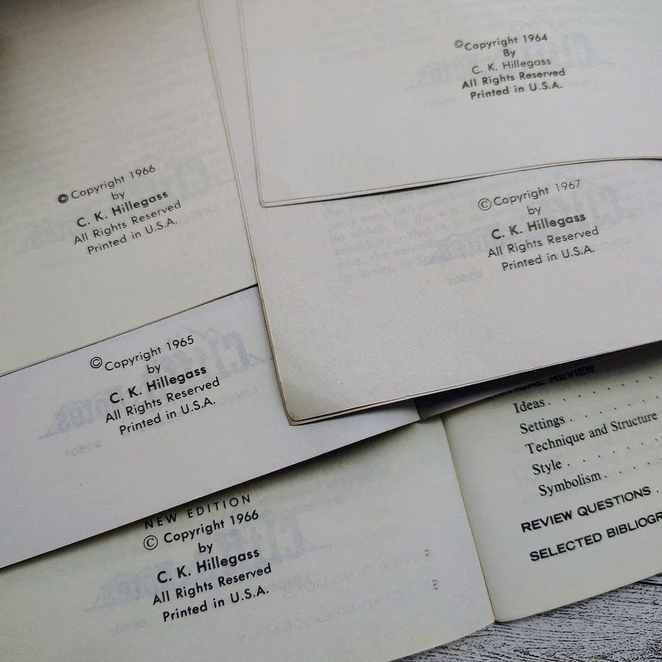 Vintage Cliffs Notes Set • Dark Academia Studycore • Gatsby Chaucer Orwell 1960s - Image 3 of 3