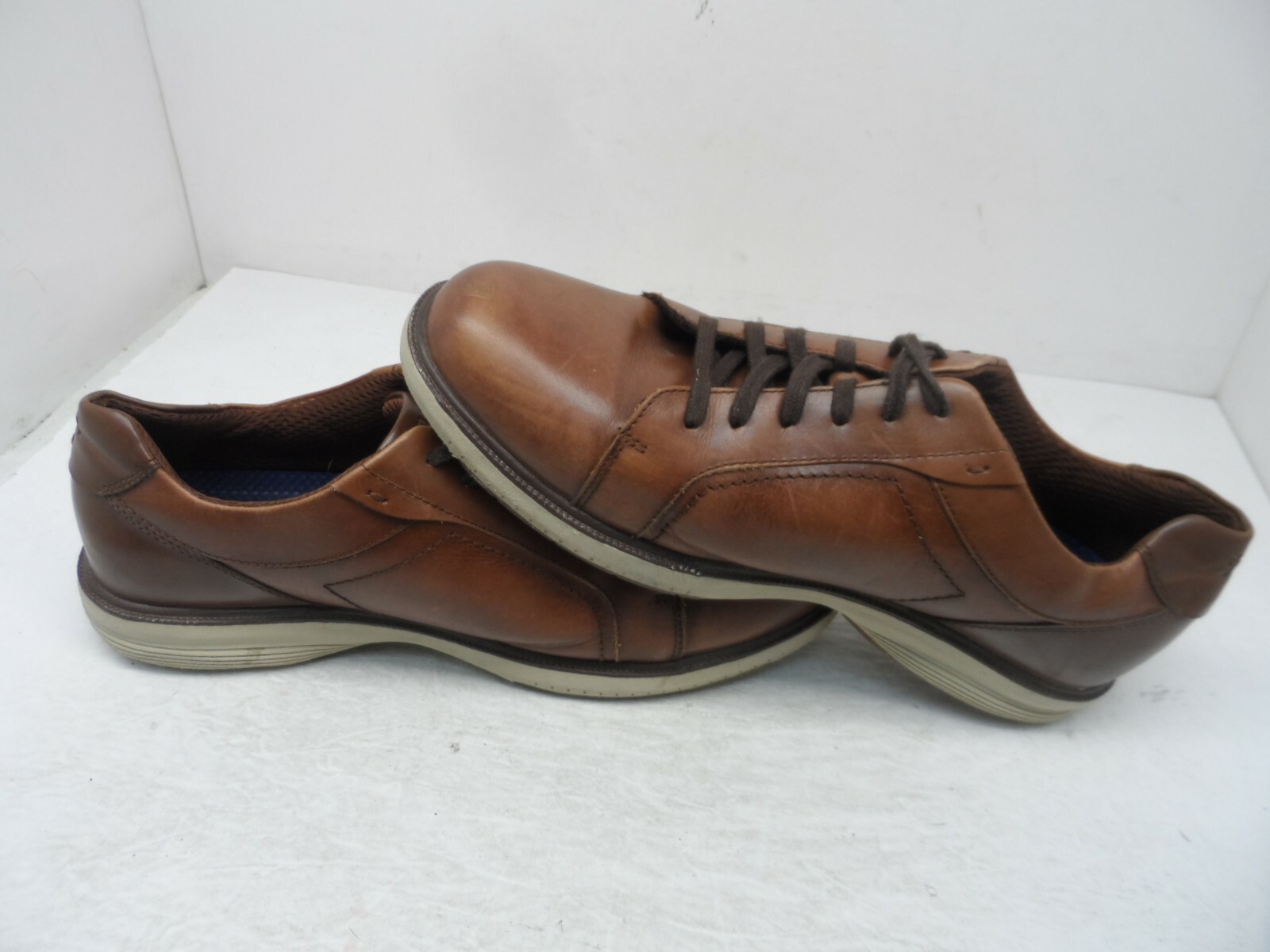 Nunn Bush Men's Lace-Up Mayfield Street Casual Shoes Brown Leather Size ...