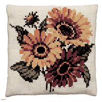 Kissen Stickpackung Sticken 40x40 cm Margarite Margariten Blume Blumen Flowers