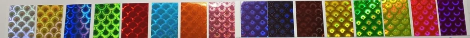THE FISHING LURE TAPE COMPANY 12" x 8" Sheet 1/4" Fish Scale Holographic Fishing Lure Tape in 15 Colors