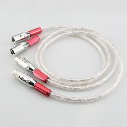 Hifi Audio Cable 6N Silver Plated XLR Interconnecting XLR Male to Female Wire - Picture 4 of 6