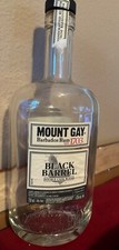 Barbados Rum Mount Gay Black Barrel empty liquor bottle w cork  750ml Caribbean
