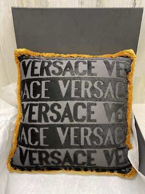 Versace LogoMania Medusa Kissen Pillow Cushion 17 x 17 Schwarz