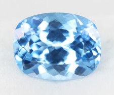 Natural Blue Zircon 6 Ct Cushion Cut Stunning Certified Loose Gemstone