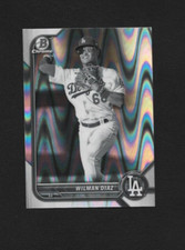 2022 Bowman Draft Wilman Diaz BDC-167 Chrome Black & White RayWave Refractor