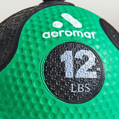 Elite Power 39'' 12Lb Medicine Ball with Rope - Color-Coded Workout Ball (Green)