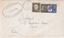 1970 GB paquebot cover sent from P&O  Canberra  board